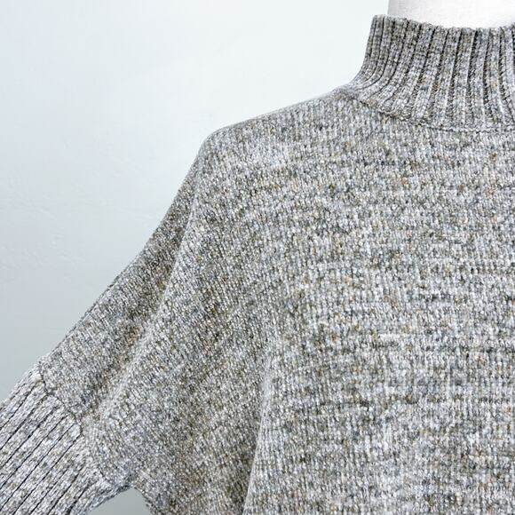J. Jill Chenille Warm Neutral Mock Neck Boxy Knit Sweater - Picture 6 of 9